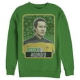 thumbnail image 1 of Men's Star Trek: The Next Generation Commander Data St. Patrick's Day Lucky Android Sweatshirt Kelly Green Small, 1 of 4