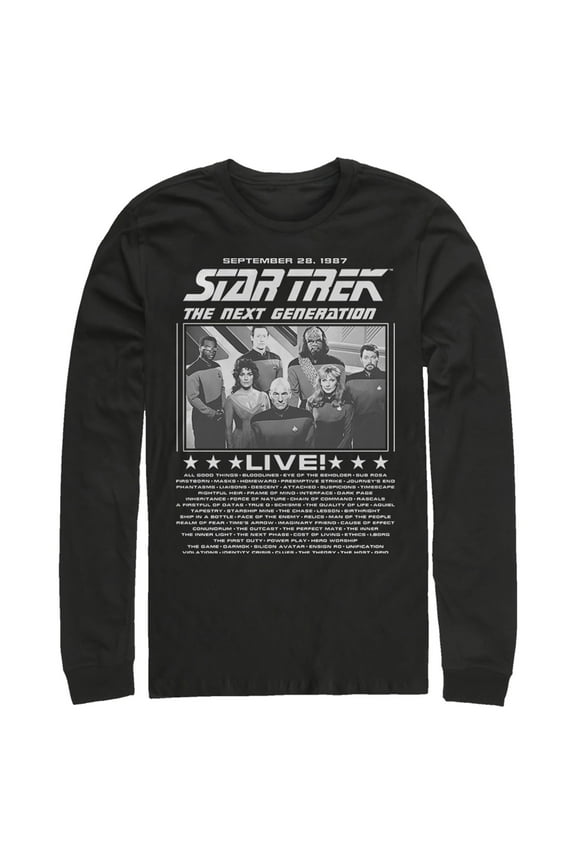 Men's Star Trek: The Next Generation Concert Poster Long Sleeve Shirt Black X Large