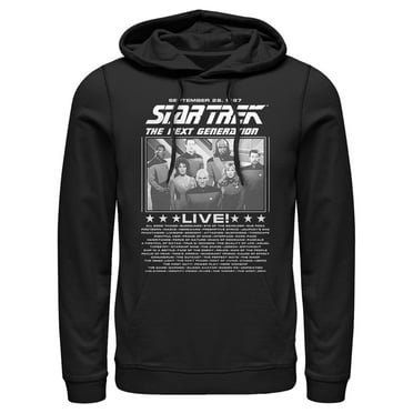 Men's Star Trek: The Next Generation Concert Poster  Pull Over Hoodie Black Medium