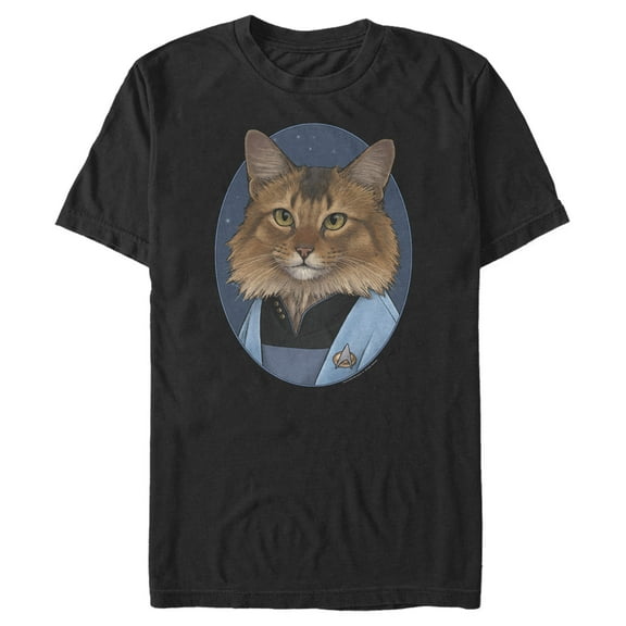 Men's Star Trek: The Next Generation Doctor Beverly Crusher Cat Graphic Tee Black 2X Large