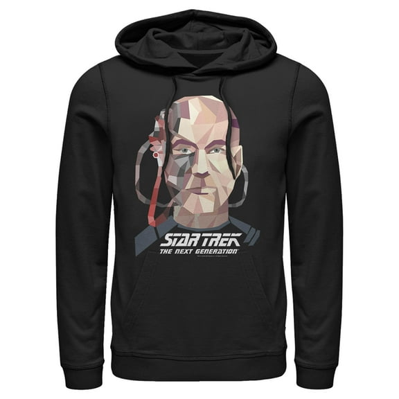 Men's Star Trek: The Next Generation Geometric Captain Jean Luc Picard Borg  Pull Over Hoodie Black Medium
