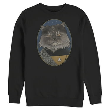 Men's Star Trek: The Next Generation Lieutenant Commander Worf Cat  Sweatshirt Black X Large