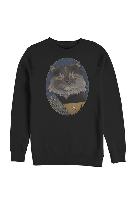 Men's Star Trek: The Next Generation Lieutenant Commander Worf Cat  Sweatshirt Black X Large