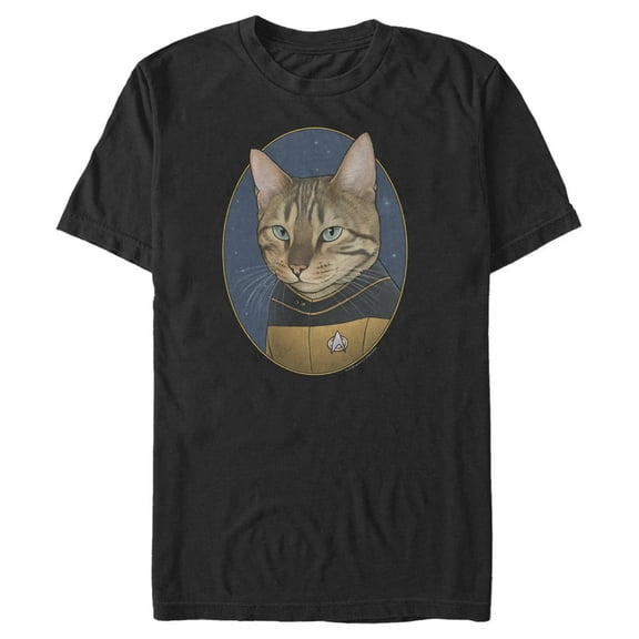 Men's Star Trek: The Next Generation Lieutenant Natasha Yar Cat  Graphic Tee Black 3X Large