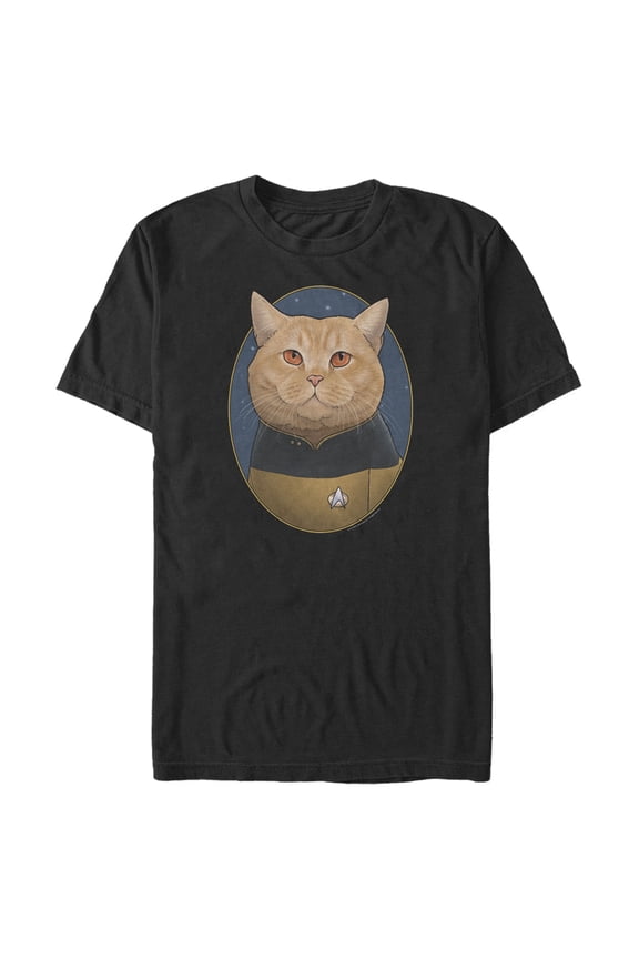 Men's Star Trek: The Next Generation Lieutenant O'Brien Cat Graphic Tee Black X Large