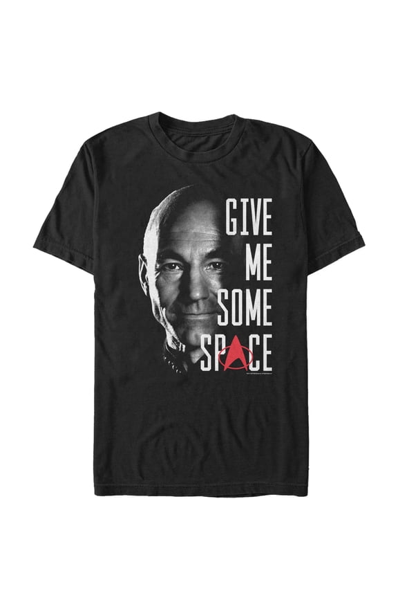 Men's Star Trek: The Next Generation Picard Give Me Some Space Graphic Tee Black 2X Large