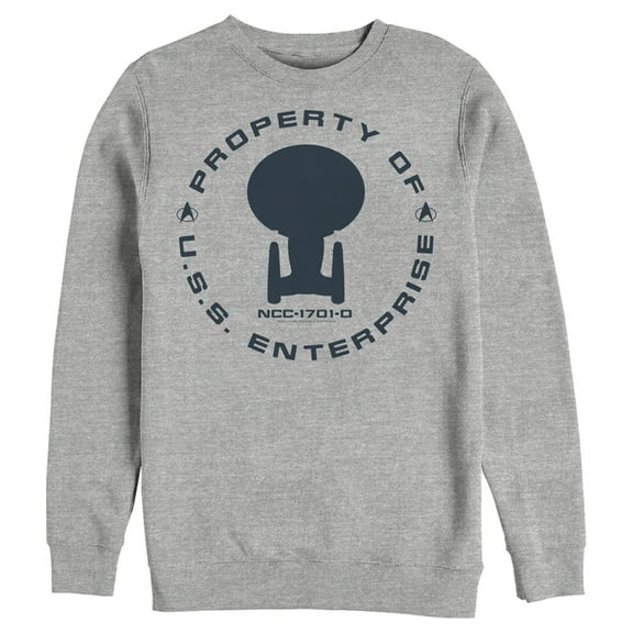 Men's Star Trek: The Next Generation Property Of The USS Enterprise  Sweatshirt Athletic Heather Large