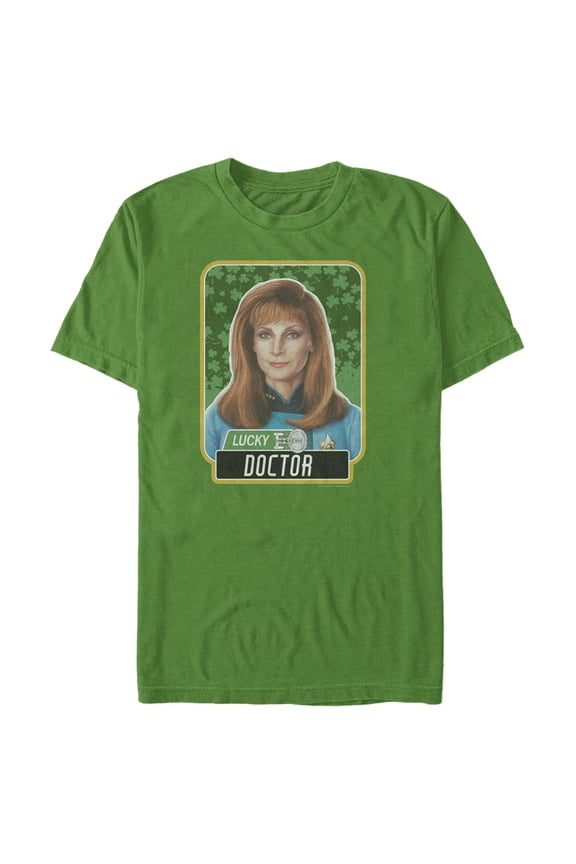 Men's Star Trek: The Next Generation St. Patrick's Day Lucky Doctor Beverly Crusher Graphic Tee Kelly Green Large