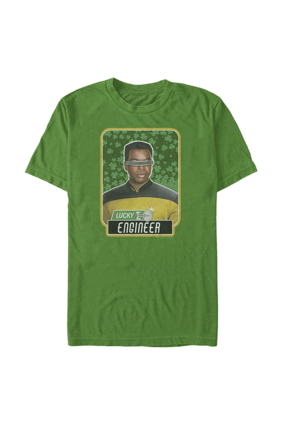 Men's Star Trek: The Next Generation St. Patrick's Day Lucky Engineer La Forge Graphic Tee Kelly Green Small