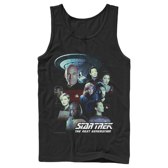 Men's Star Trek: The Next Generation Starfleet Classic Color Crew Poster  Tank Top Black Medium