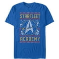 thumbnail image 1 of Men's Star Trek: The Next Generation Ugly Christmas Star Fleet Academy Sweater  Graphic Tee Royal Blue Large, 1 of 4