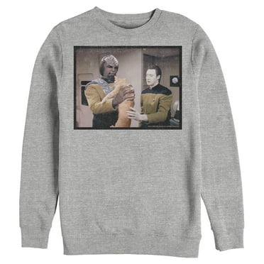 Men's Star Trek: The Next Generation Worf and Data What Do We Do With This Cat  Sweatshirt