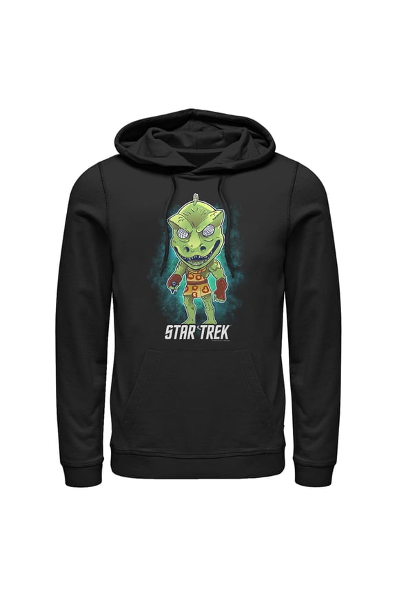 Men's Star Trek: The Original Series Cartoon Gorn Alien Pull Over Hoodie Black 2X Large