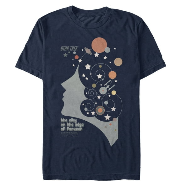 Men's Star Trek: The Original Series City on the Edge of Forever S1 Episode 28 Poster  Graphic Tee Navy Blue 2X Large