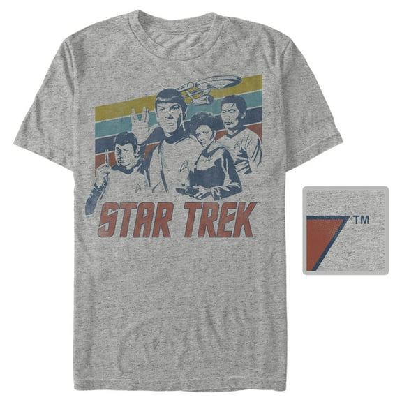Men's Star Trek: The Original Series Distressed Crew  Graphic Tee Athletic Heather Medium