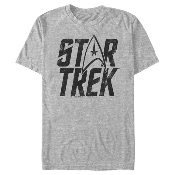 Men's Star Trek: The Original Series Distressed Logo  Graphic Tee Athletic Heather Medium