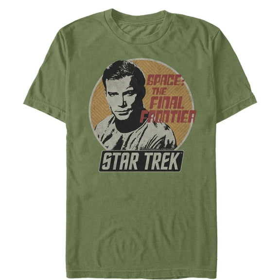 Men's Star Trek: The Original Series Final Frontier Kirk Circle Graphic Tee Military Green 3X Large