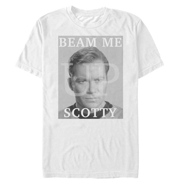 Men's Star Trek: The Original Series Kirk Classic Beam Me Up  Graphic Tee White Small