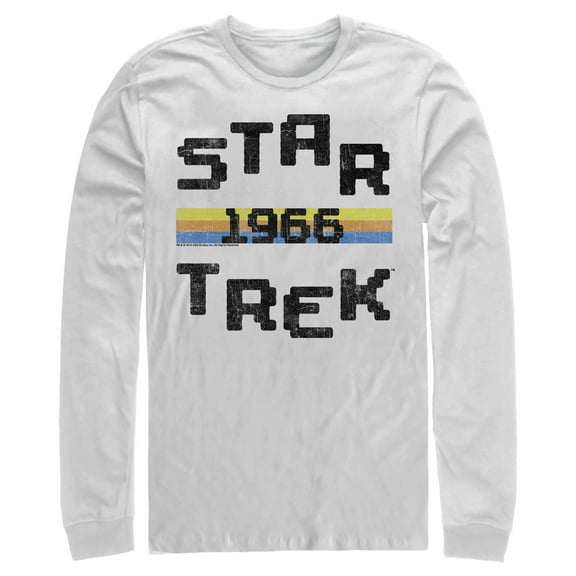 Men's Star Trek: The Original Series Retro Pixel 1966  Long Sleeve Shirt White Large