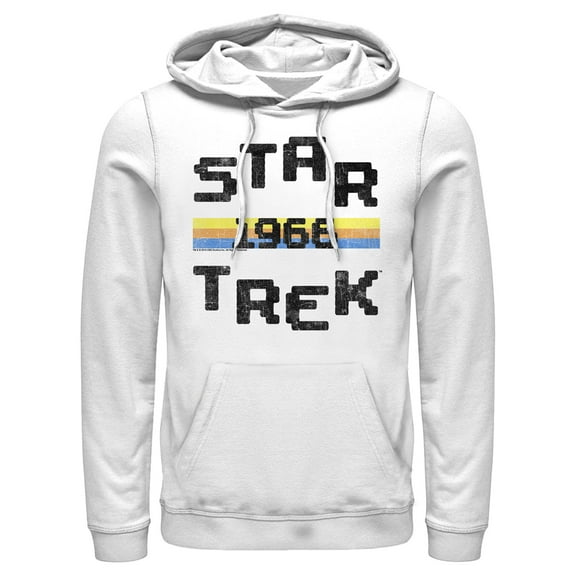 Men's Star Trek: The Original Series Retro Pixel 1966 Pull Over Hoodie White X Large
