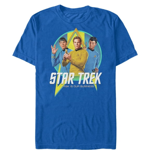Men's Star Trek: The Original Series Risk is Our Business Trio Graphic Tee Royal Blue X Large