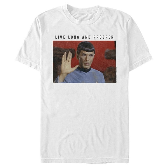 Men's Star Trek: The Original Series Spock Live Long and Prosper  Graphic Tee White 2X Large