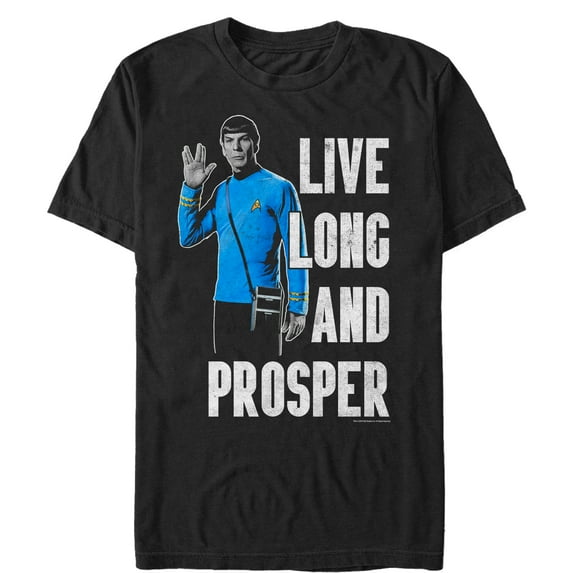 Men's Star Trek: The Original Series Spock Live Long and Prosper Pose Graphic Tee Black Medium