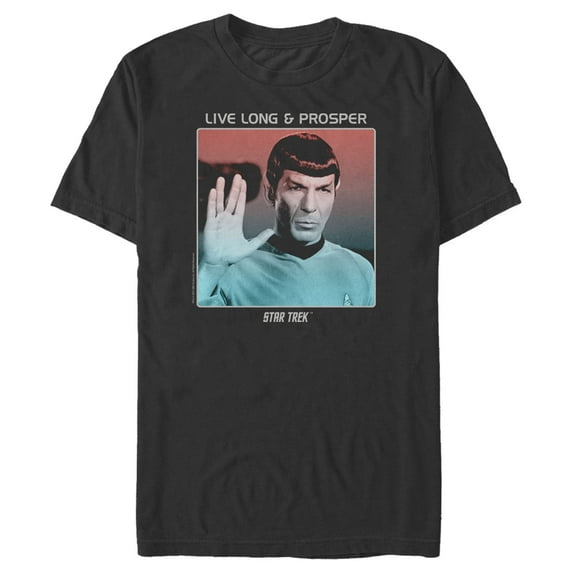 Men's Star Trek: The Original Series Spock Live Long and Prosper Poster Graphic Tee Black 2X Large