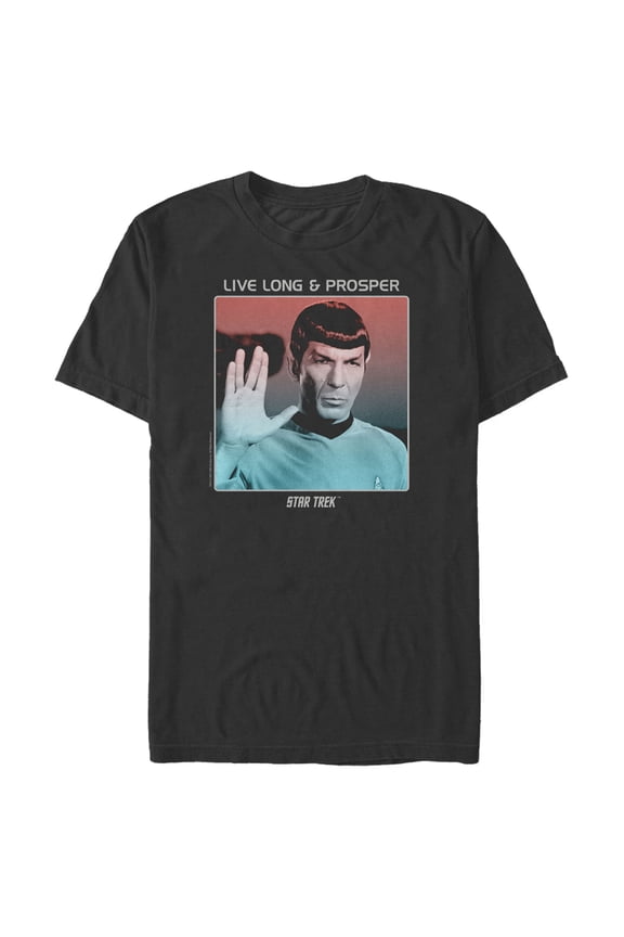 Men's Star Trek: The Original Series Spock Live Long and Prosper Poster Graphic Tee Black Medium