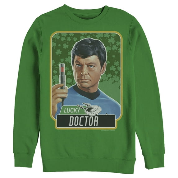Men's Star Trek: The Original Series St. Patrick's Day Lucky Doctor McCoy Sweatshirt Kelly Green Small