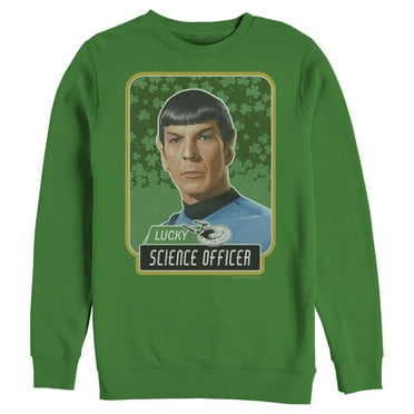 Men's Star Trek: The Original Series St. Patrick's Day Spock Lucky Science Officer  Sweatshirt Kelly Green X Large