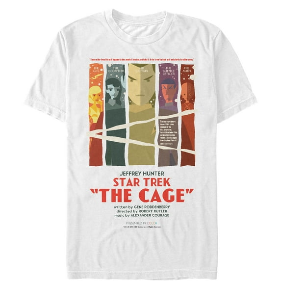 Men's Star Trek: The Original Series The Cage S1 Episode 1 Poster Graphic Tee White 2X Large