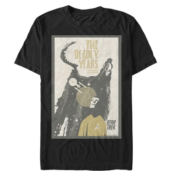 Men's Star Trek: The Original Series The Deadly Years Episode 12 Poster  Graphic Tee Black Small