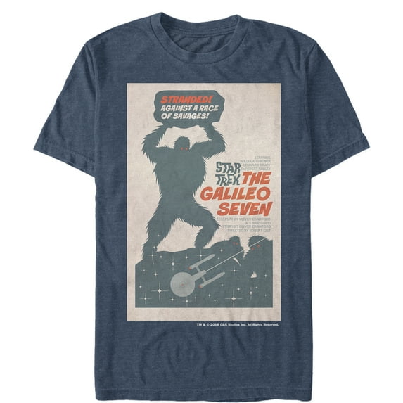 Men's Star Trek: The Original Series The Galileo Seven Episode 16 Poster Graphic Tee Navy Blue Heather Small