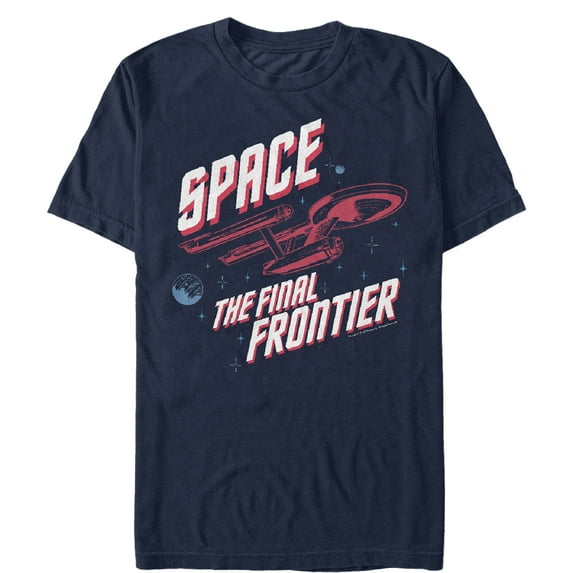 Men's Star Trek: The Original Series Vintage Space Final Frontier Graphic Tee Navy Blue 3X Large