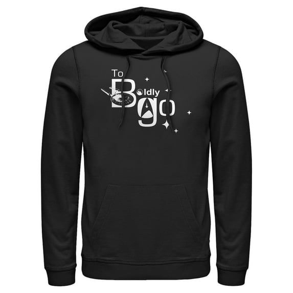 Men's Star Trek To Boldly Go Shine Pull Over Hoodie Black 3X Large