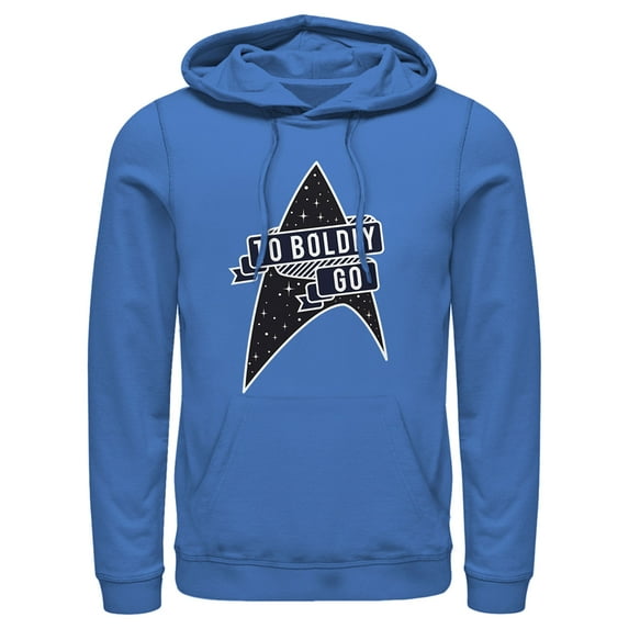Men's Star Trek To Boldly Go Starfleet Pull Over Hoodie Royal Blue Large