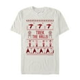 thumbnail image 1 of Men's Star Trek Ugly Christmas Trek the Halls Graphic Tee Beige 3X Large, 1 of 3