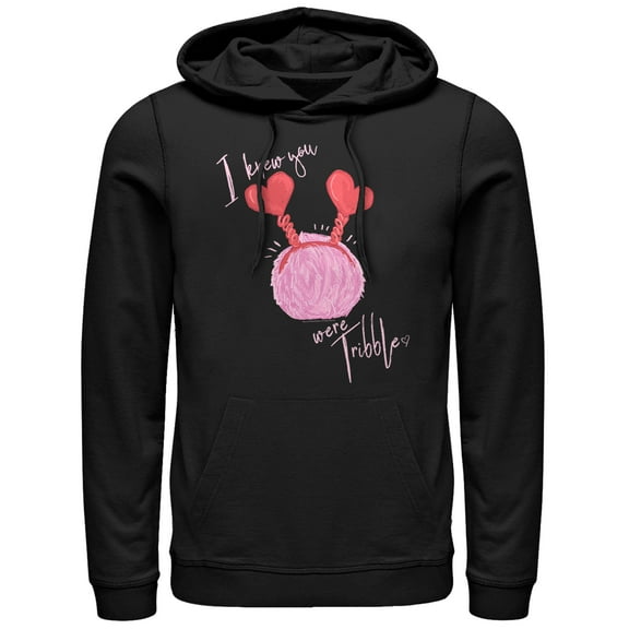 Men's Star Trek Valentine I Knew You Were Tribble  Pull Over Hoodie Black 3X Large