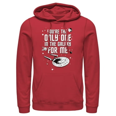 Men's Star Trek Valentine's Day Your The Only One In The Galaxy For Me  Pull Over Hoodie Red Large