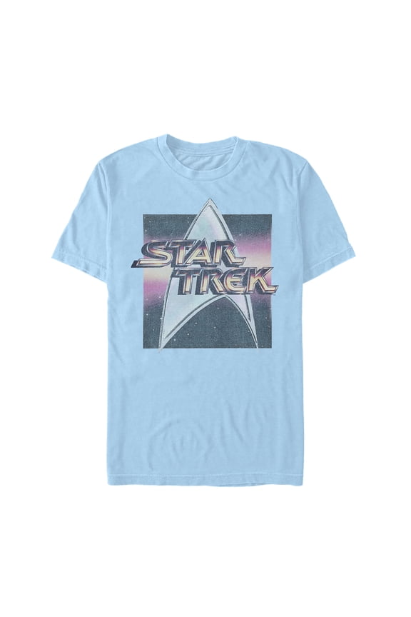 Men's Star Trek Vintage Logo Box  Graphic Tee Light Blue X Large