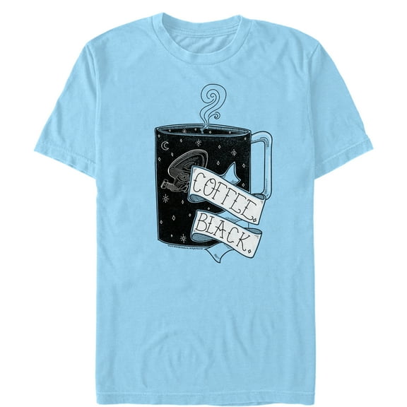 Men's Star Trek: Voyager Black Coffee Cup Graphic Tee Light Blue X Large