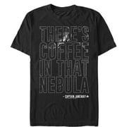 Men's Star Trek: Voyager Janeway There's Coffee In That Nebula Graphic Tee Black Small