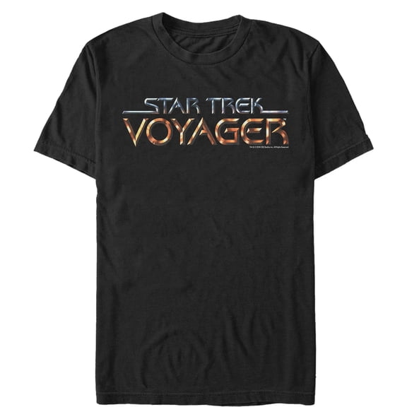Men's Star Trek: Voyager Modern Logo Graphic Tee Black Large