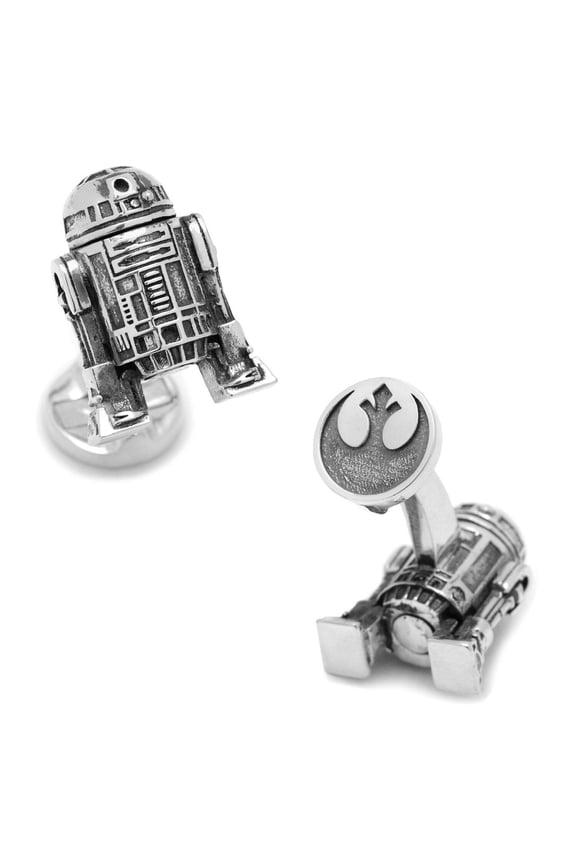 R2-D2 3D Round Logo Swivel Closure Men's Cufflinks