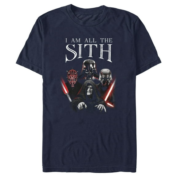 Men's Star Wars: A New Hope All the Sith Graphic Tee Navy Blue Large