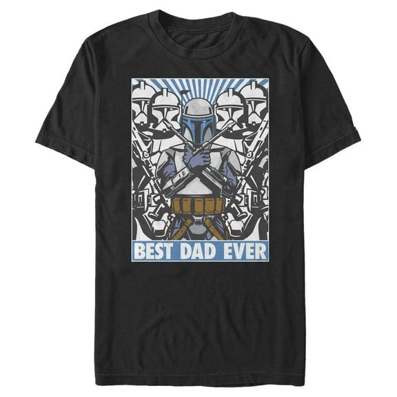 Men's Star Wars: A New Hope Best Dad Ever Boba Fett Poster Graphic T-Shirt