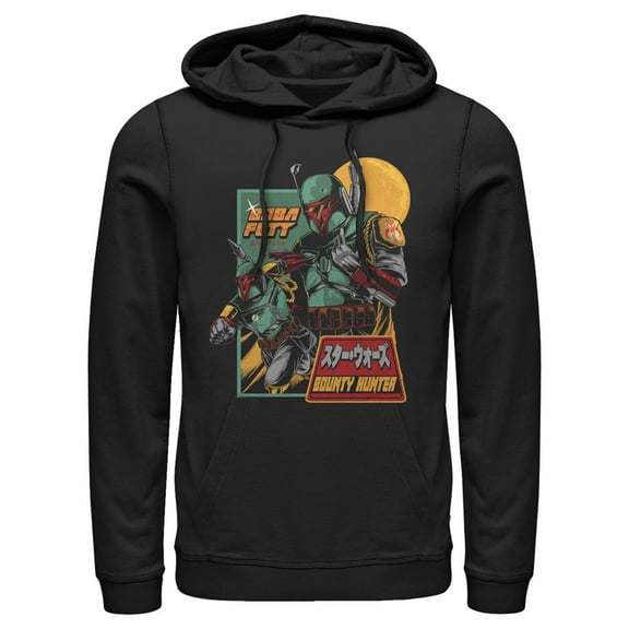 Men's Star Wars: A New Hope Boba Fett Bounty Hunter Katakana  Pull Over Hoodie