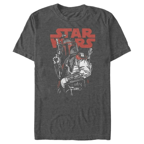 Men's Star Wars: A New Hope Boba Fett Grunge Bounty Hunter  Graphic T-Shirt
