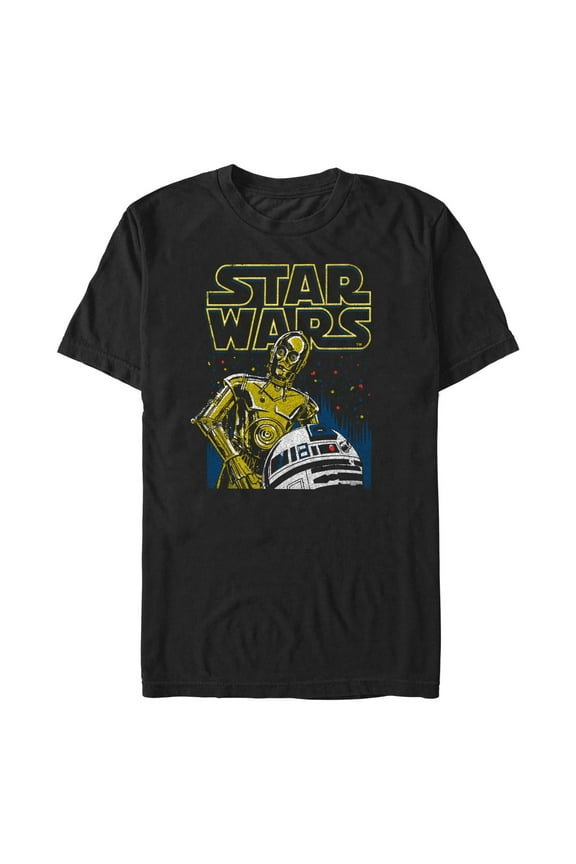 Men's Star Wars: A New Hope C-3PO and R2-D2 Sketch Graphic T-Shirt
